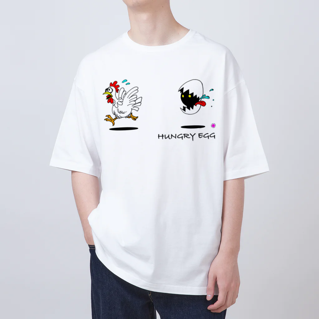 PLUM  VILLAGEの『Hungry egg』シリーズ・「逃げろ‼︎」 オーバーサイズTシャツ