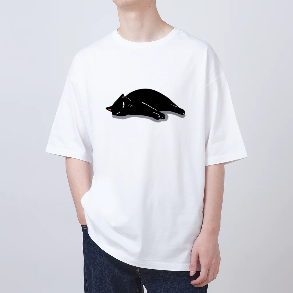 まつり猫ショップの無気力な黒猫① オーバーサイズTシャツ