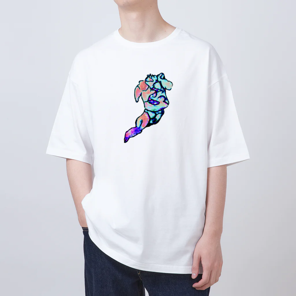 🍩tarojiro(たろじろ) shop🍩のパンいち砲丸投げ Oversized T-Shirt