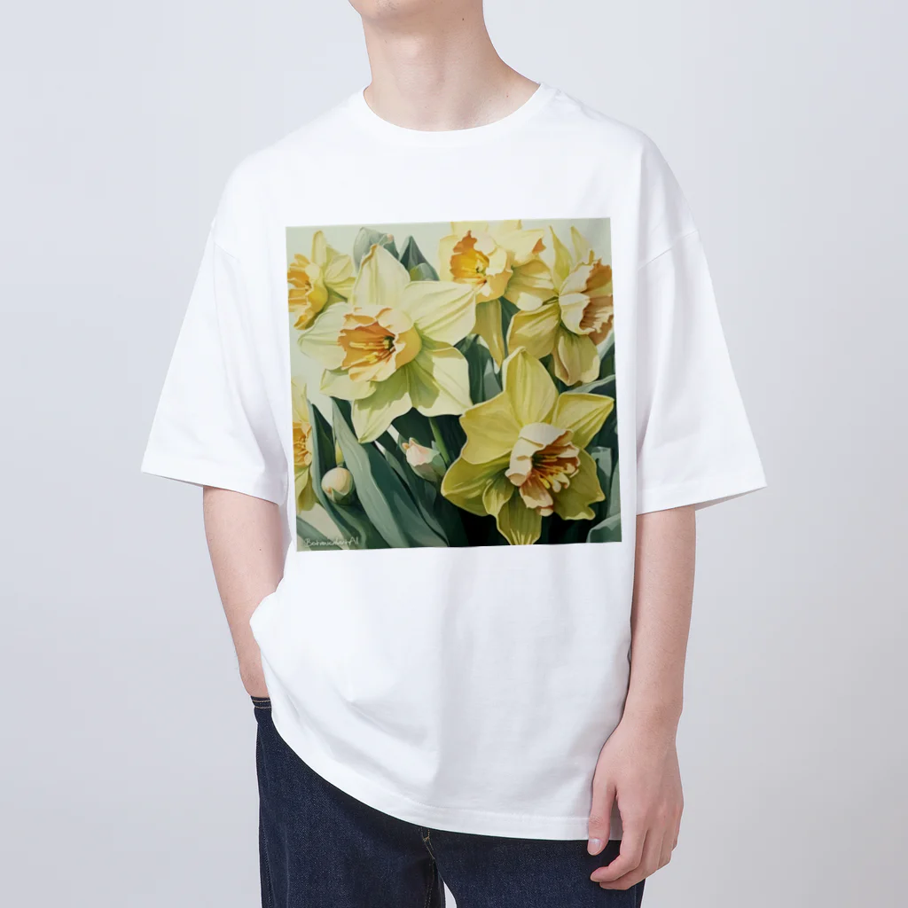botanicalartAIの黄色のスイセン オーバーサイズTシャツ