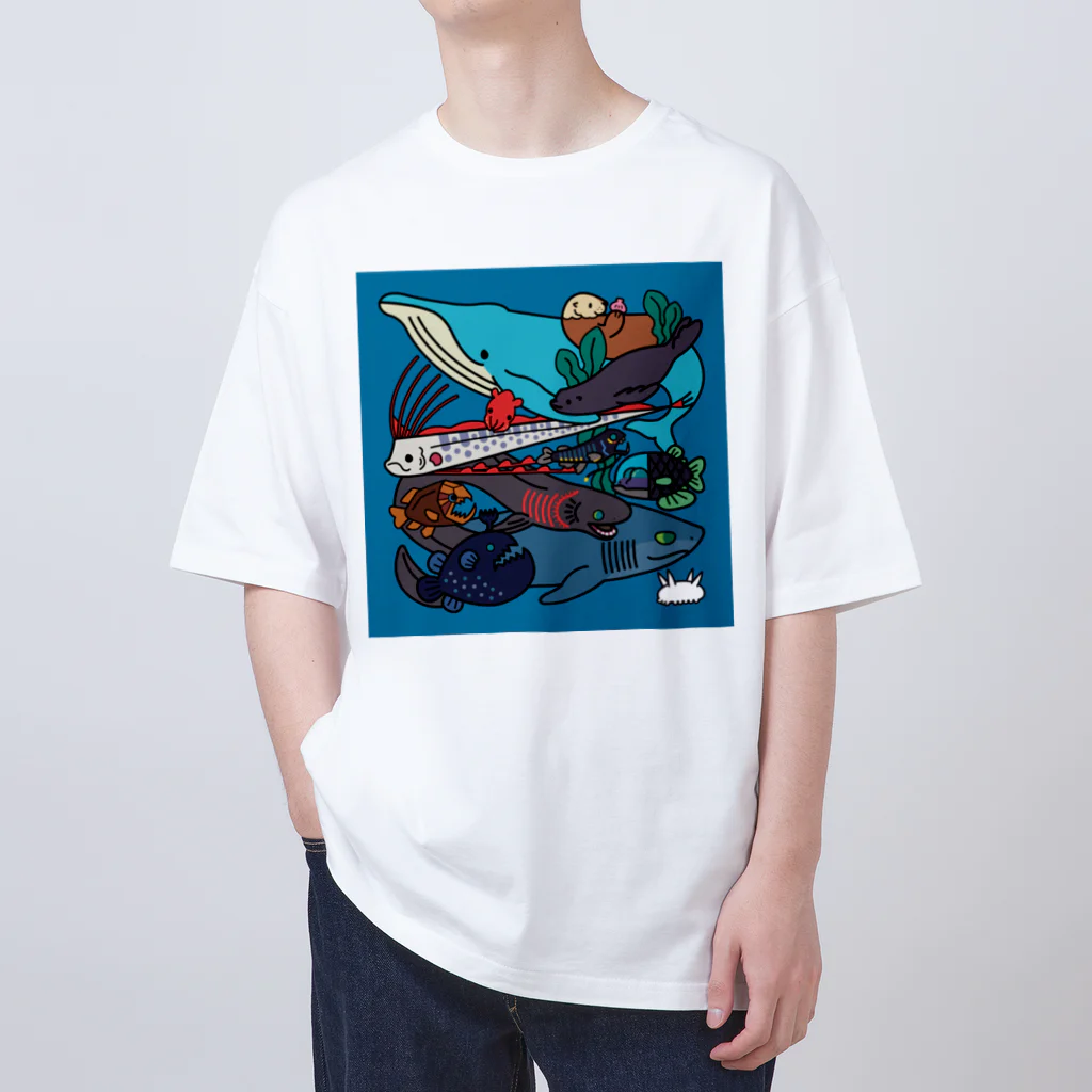 みなとまち層の海の生き物たち Oversized T-Shirt