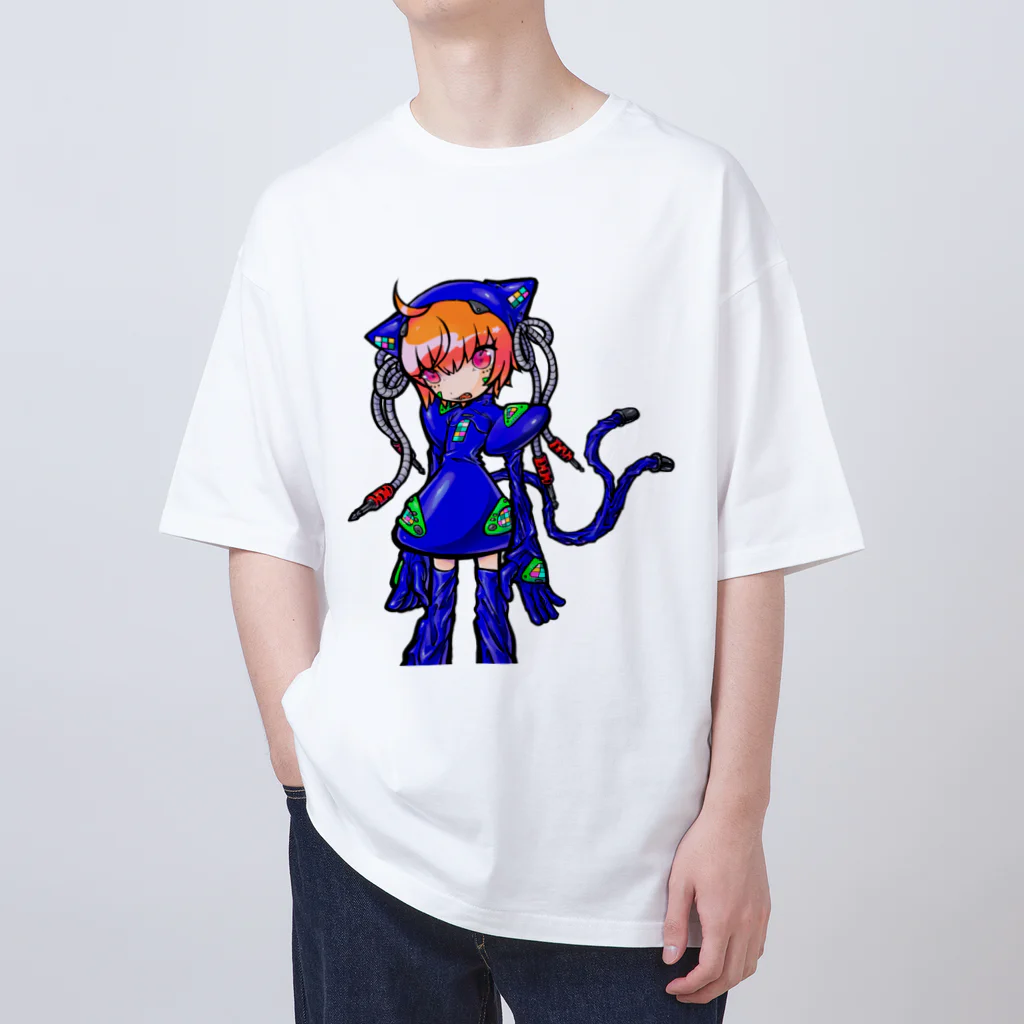 めめ郎のメカ猫又 オーバーサイズTシャツ