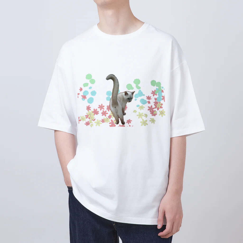 テンちゃんの店のてんちゃんのＴシャツ お花柄 Oversized T-Shirt