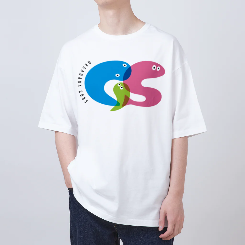 がさっ子クラブのいきものガサり タイポグラフィ（カラー1） オーバーサイズTシャツ