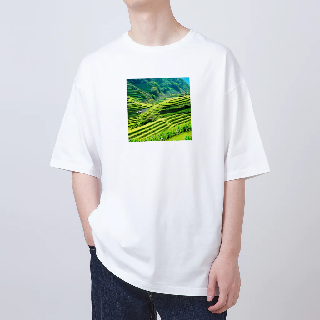 dolphineの日本の原風景　棚田 Oversized T-Shirt