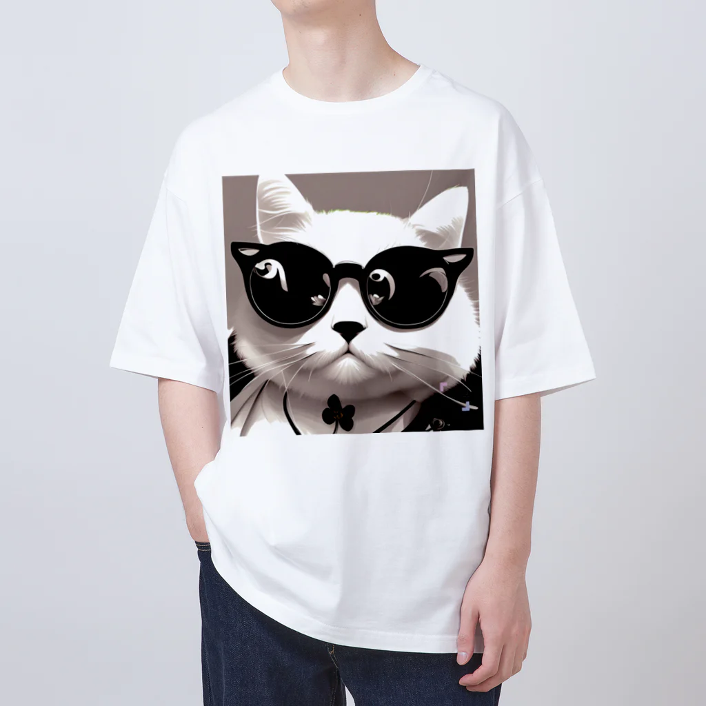 Connect Art SUZURI STOREのConnect Art 001 Cat オーバーサイズTシャツ