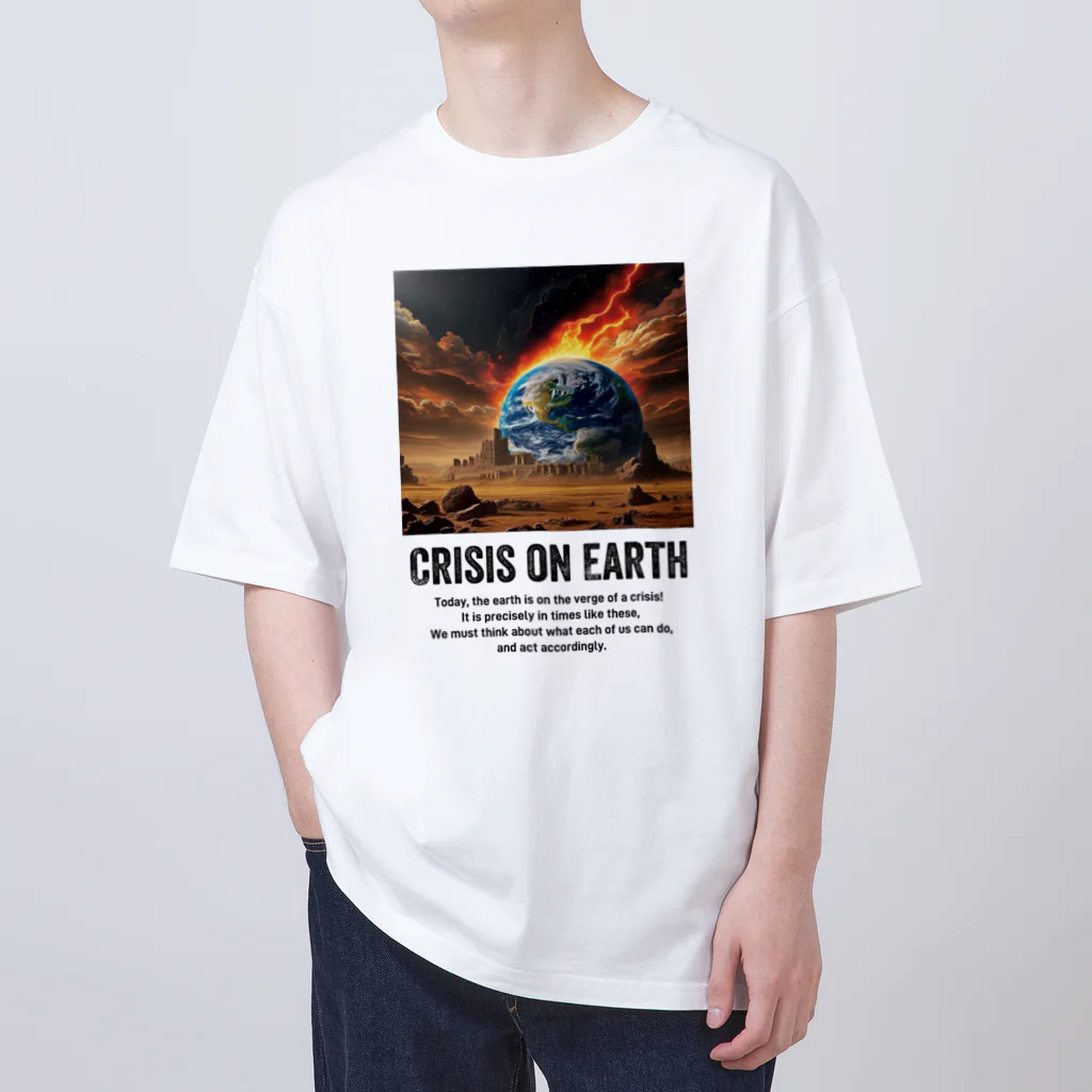 AI-assembleの地球の危機 Crisis on Earth Oversized T-Shirt