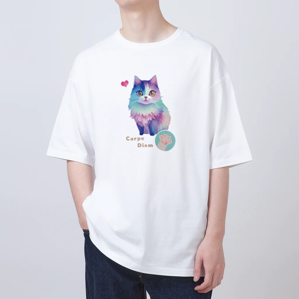 縞ネコ屋のネコTシャツ (010猫) オーバーサイズTシャツ