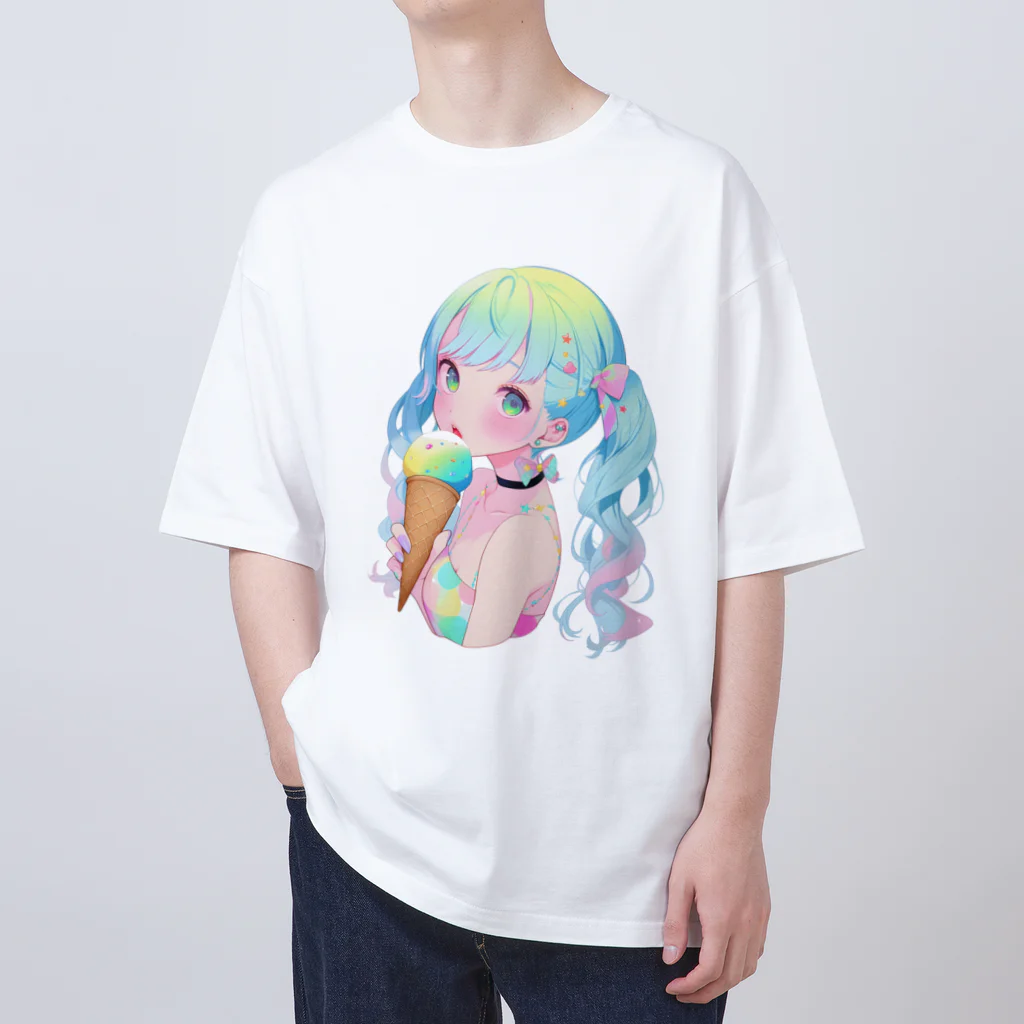 ヤバいTシャツ屋しゃんの暑い夏はアイスだ008 オーバーサイズTシャツ