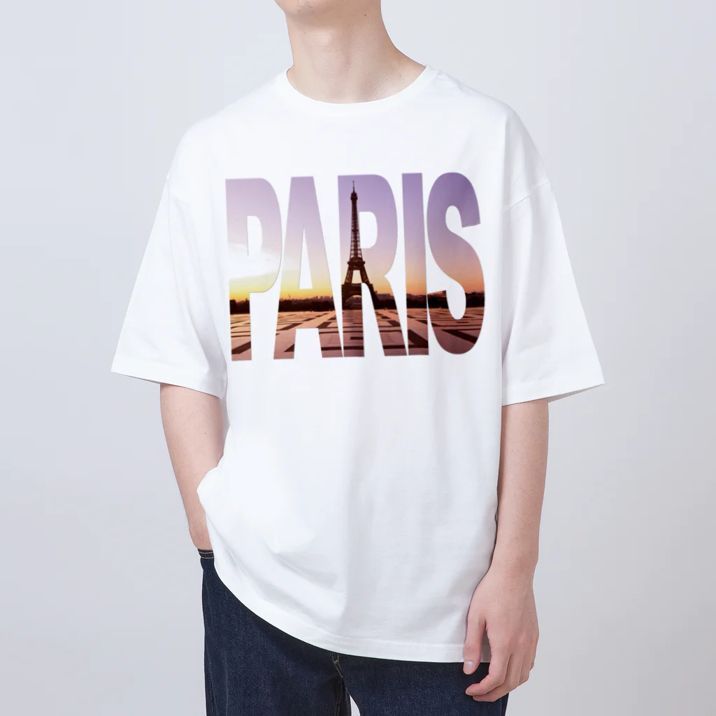 artdesignemkのFrance Paris Sunrise フランス パリ 日の出 オーバーサイズTシャツ