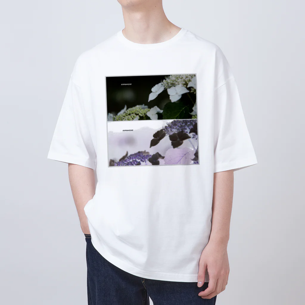 蛍石のhydrangeas オーバーサイズTシャツ