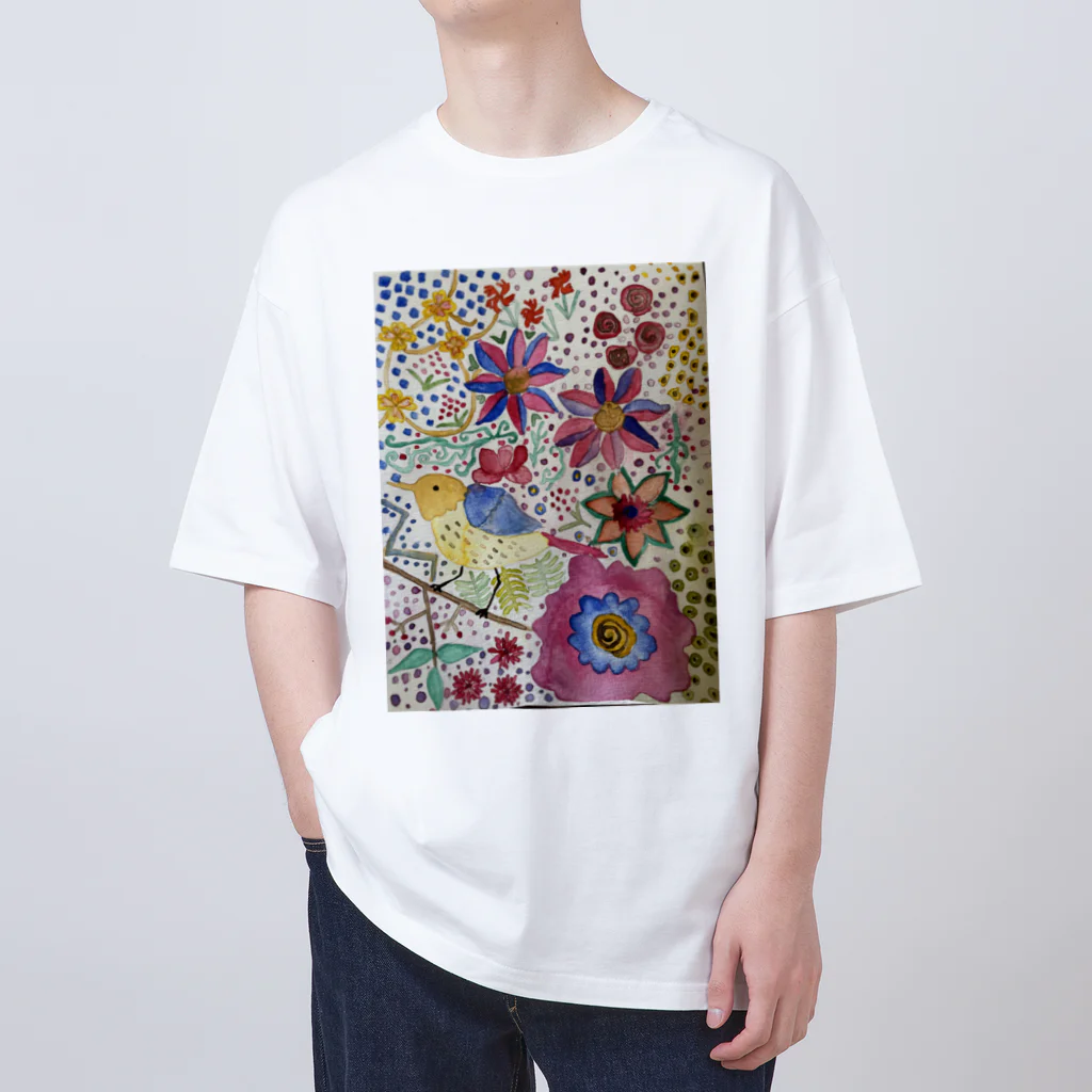 P R A Y .の鳥と花のよろこび Oversized T-Shirt