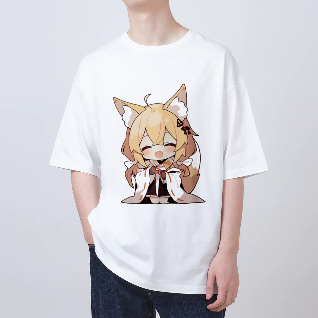 jai-to-anのミコン (Mikon) ver.1 狐の神様、きつね、キツネ オーバーサイズTシャツ