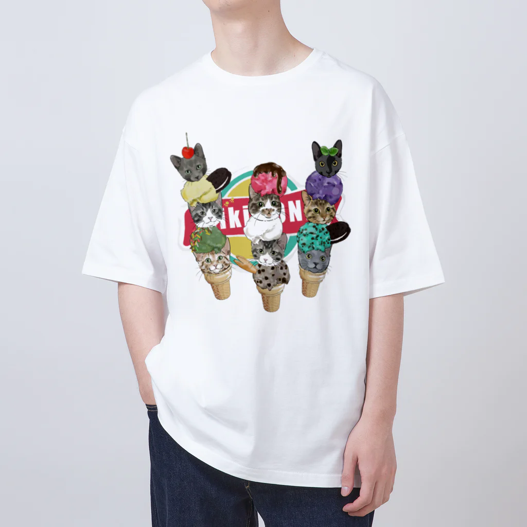 みきぞーん｜保護猫 ミッキー画伯と肉球とおともだちのmuchaguraainima ice Oversized T-Shirt