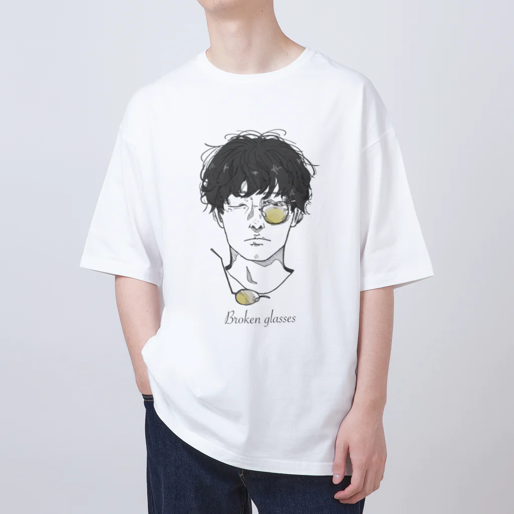 さのみきひとショップのBroken glasses  オーバーサイズTシャツ