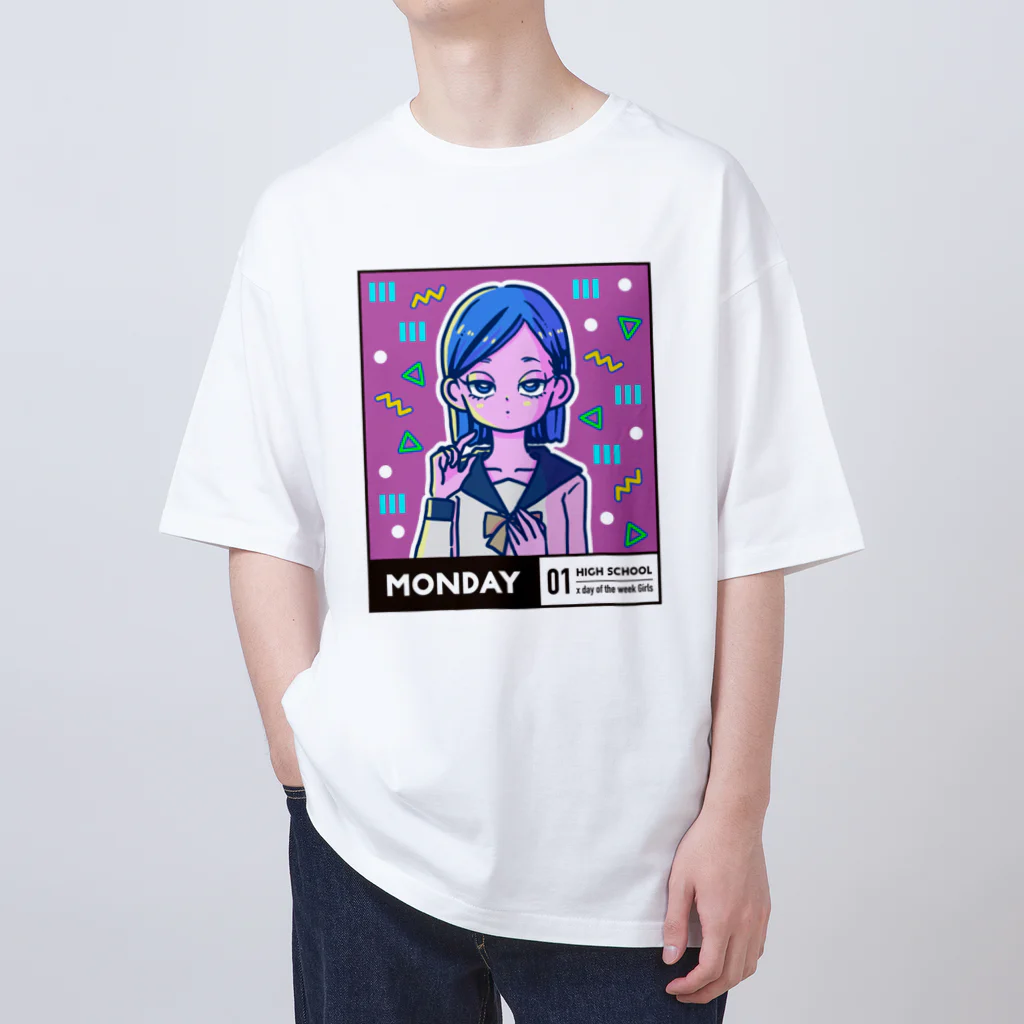 x曜日の彼女 の01-1-high school-Monday オーバーサイズTシャツ