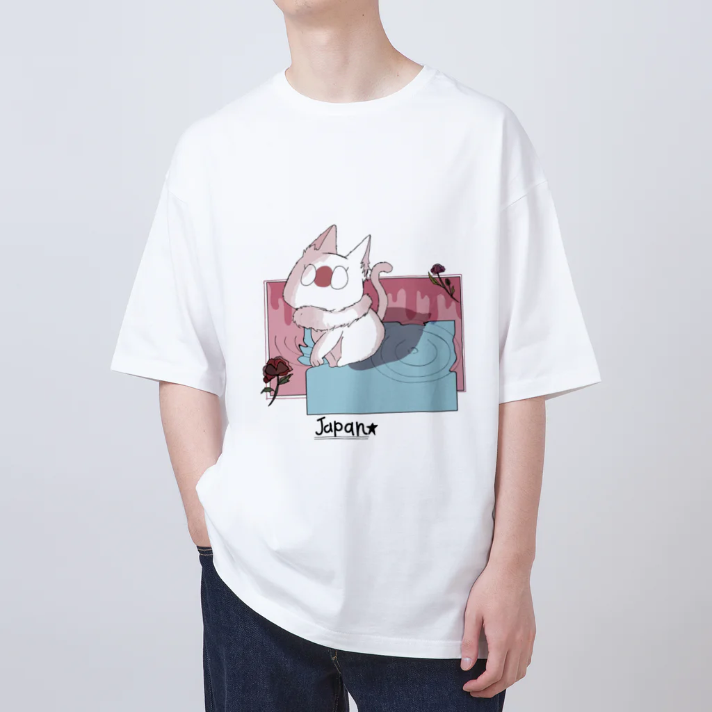 れもその小さいお店のねこちゃん オーバーサイズTシャツ