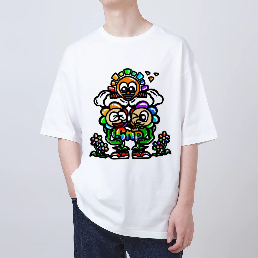 王子のアパレル Snprinceの海波Snpフロントプリント Oversized T-Shirt