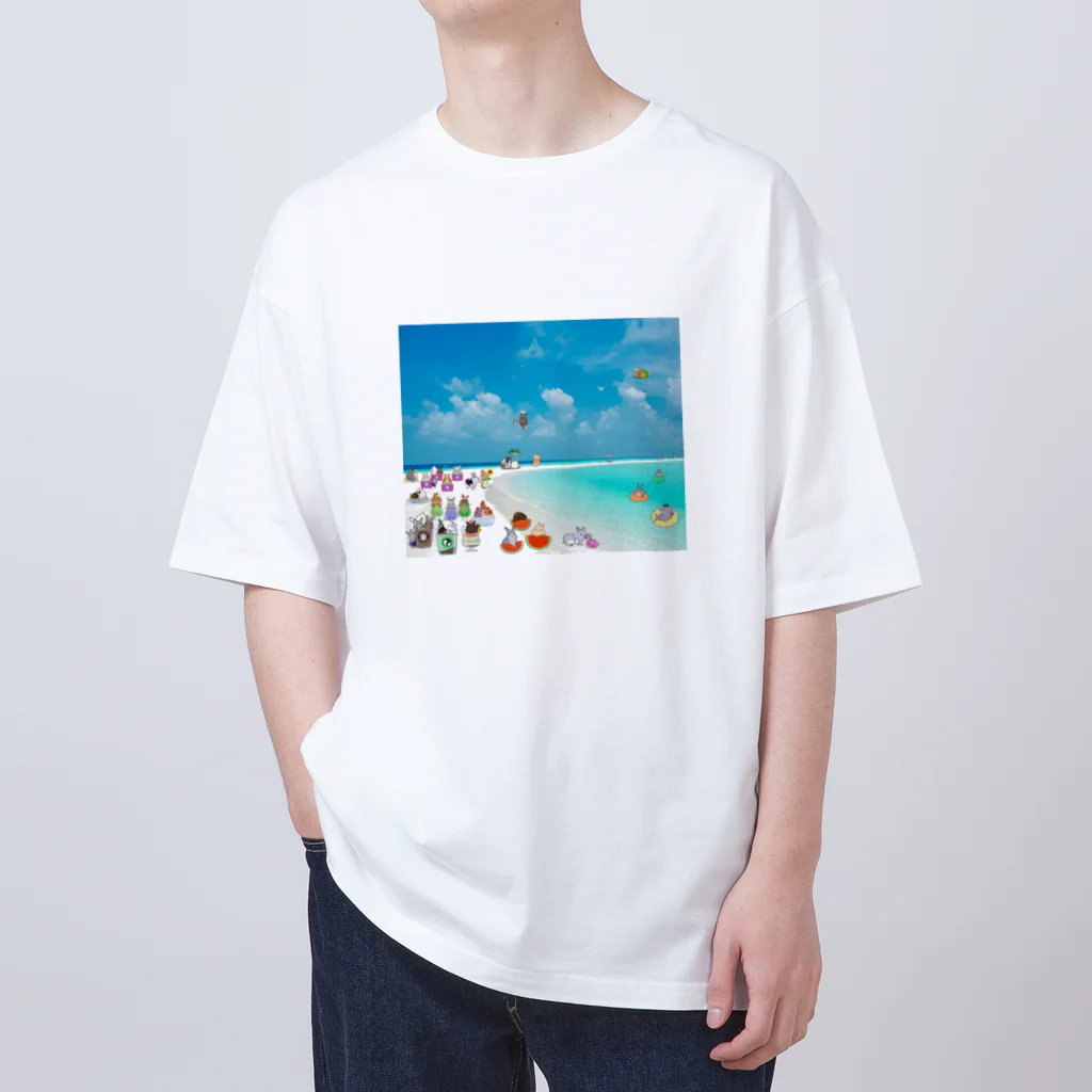 うさぽんのみんなでばかんしゅ オーバーサイズTシャツ