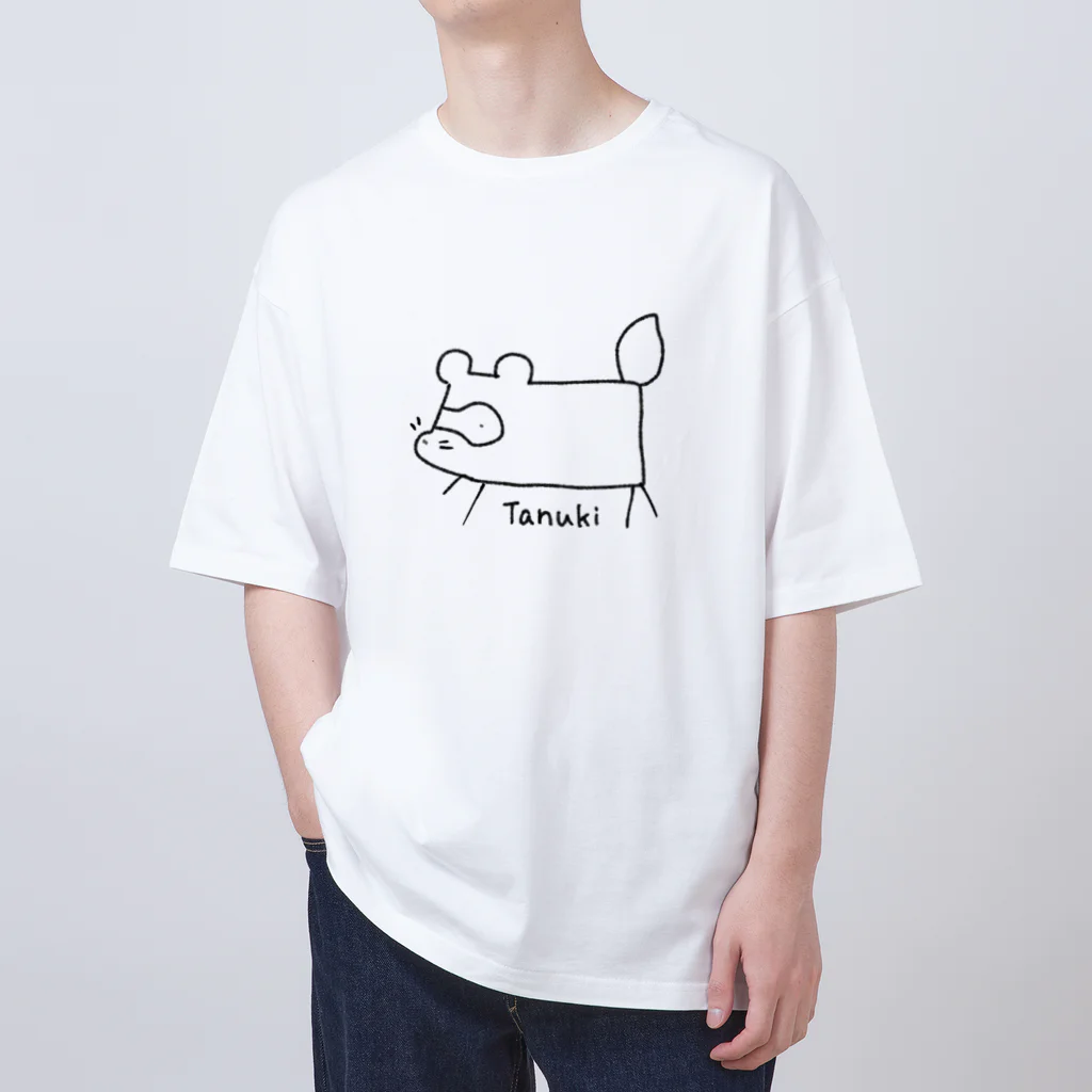 PIKA025のたぬき オーバーサイズTシャツ