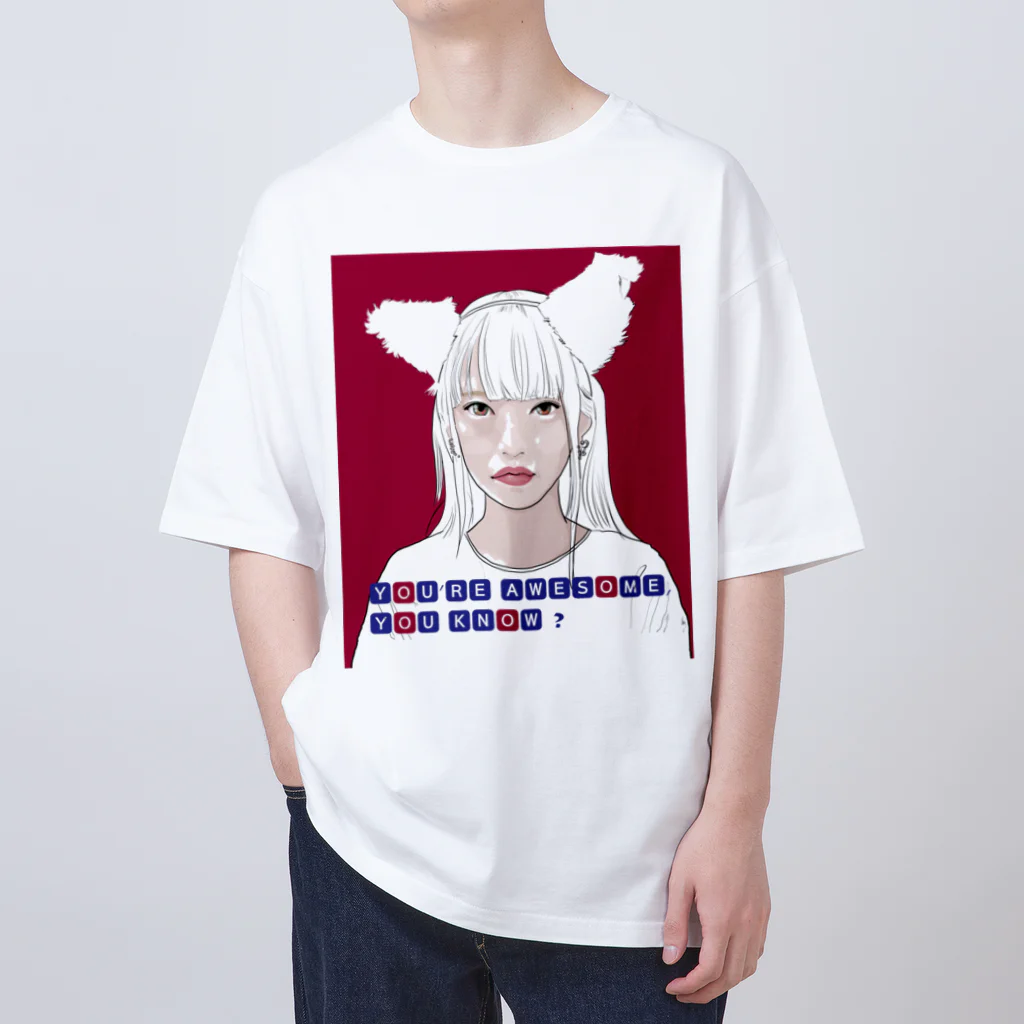 Zac-SDのヒト型ねこのひとこと（ちぃ） Oversized T-Shirt