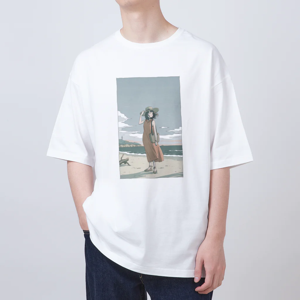 みずす（イラストレーター）の9月の海 Oversized T-Shirt