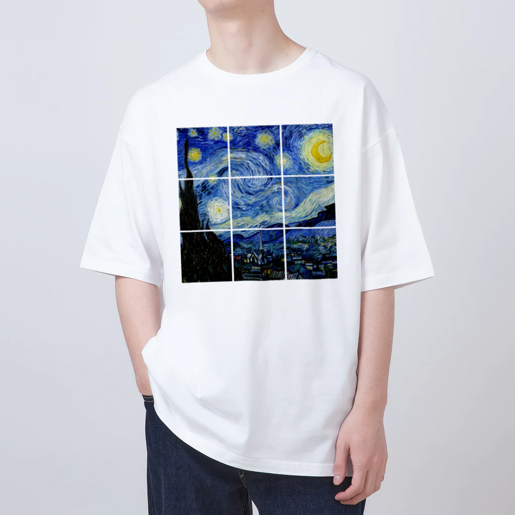 art-LaboのSquare ゴッホ 【世界の名画】 星月夜 ポスト印象派 絵画 美術 art オーバーサイズTシャツ