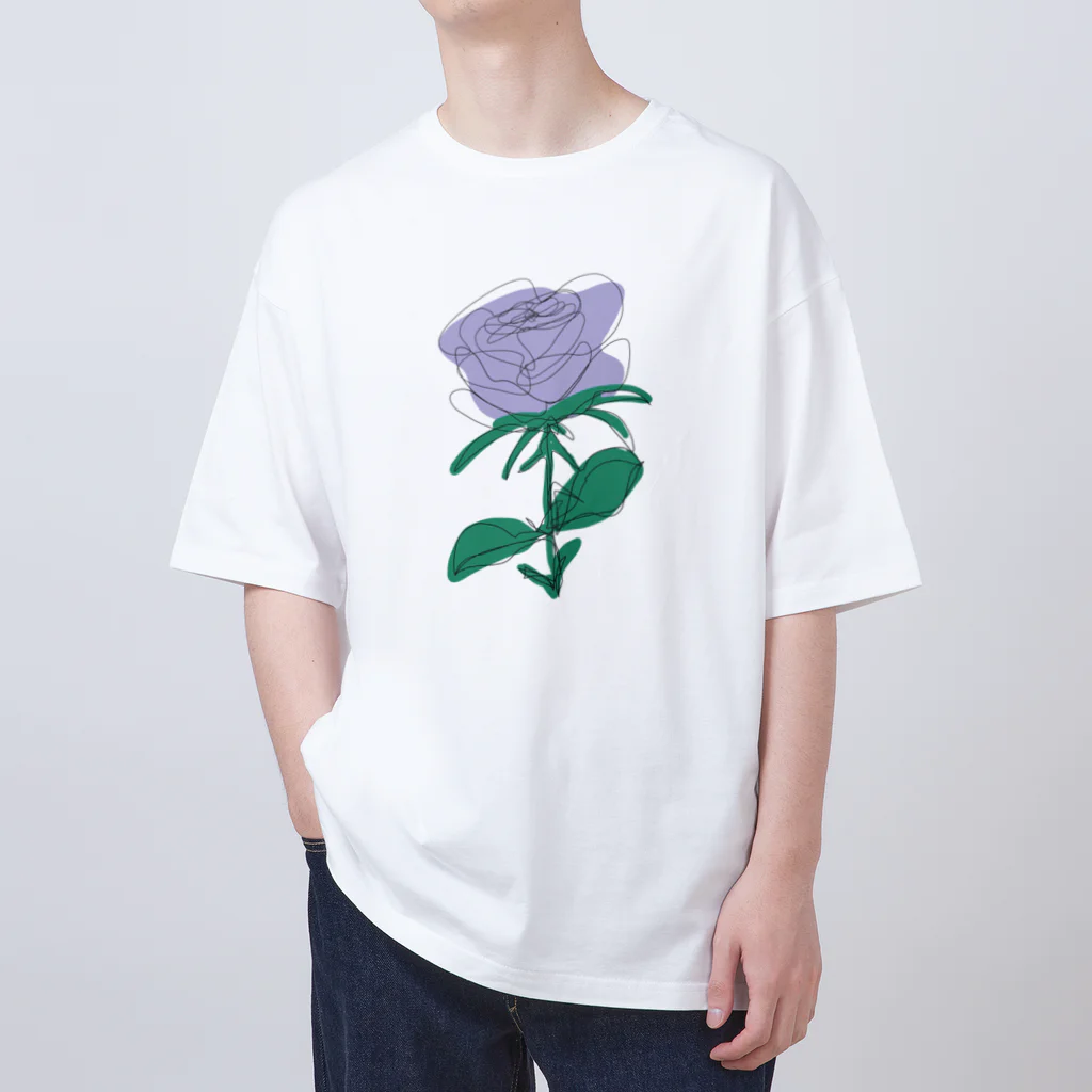 サラスシのmy ROSE パープル Oversized T-Shirt