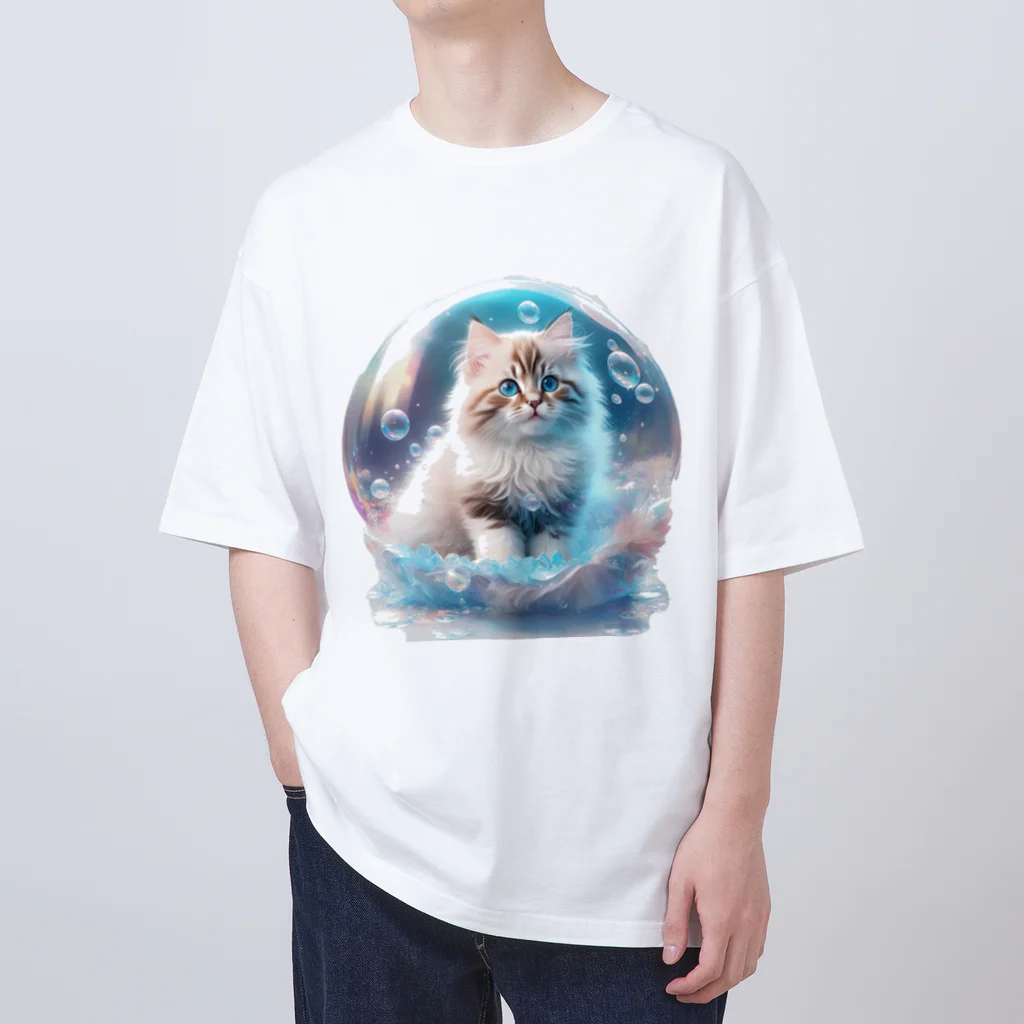 aianimalartyamaのしゃぼんねこc オーバーサイズTシャツ