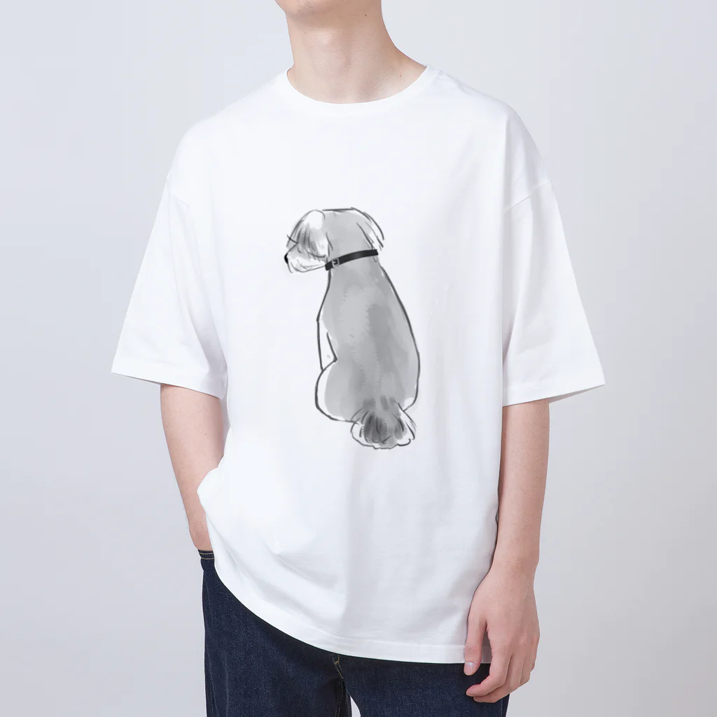 うしろまるのシュナウザーの後ろ姿 Oversized T-Shirt