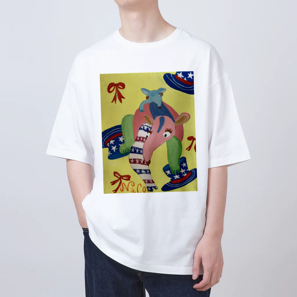 nacosuのアリクイ君わーるでぃ～　America Oversized T-Shirt