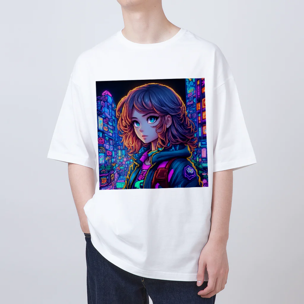 aokitaのAI art girl -pixel art- Oversized T-Shirt