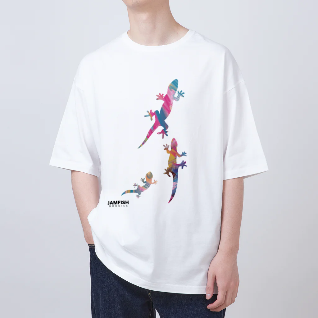 jamfish_goodiesのCOLORトカゲFAMILY Oversized T-Shirt