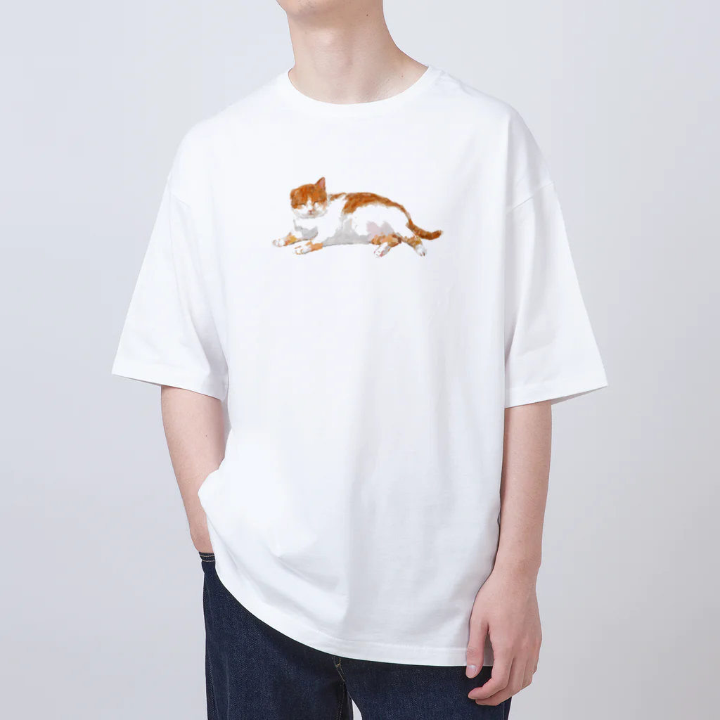 kopaさんと6匹の猫🐾にゃんこグッズのおみせのこはく オーバーサイズTシャツ