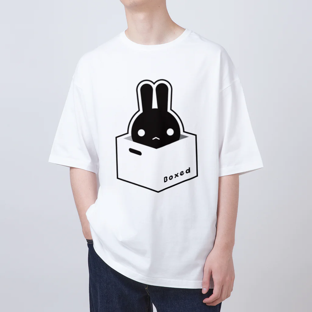 ツギハギ ニクの【Boxed * Rabbit】黒Ver オーバーサイズTシャツ