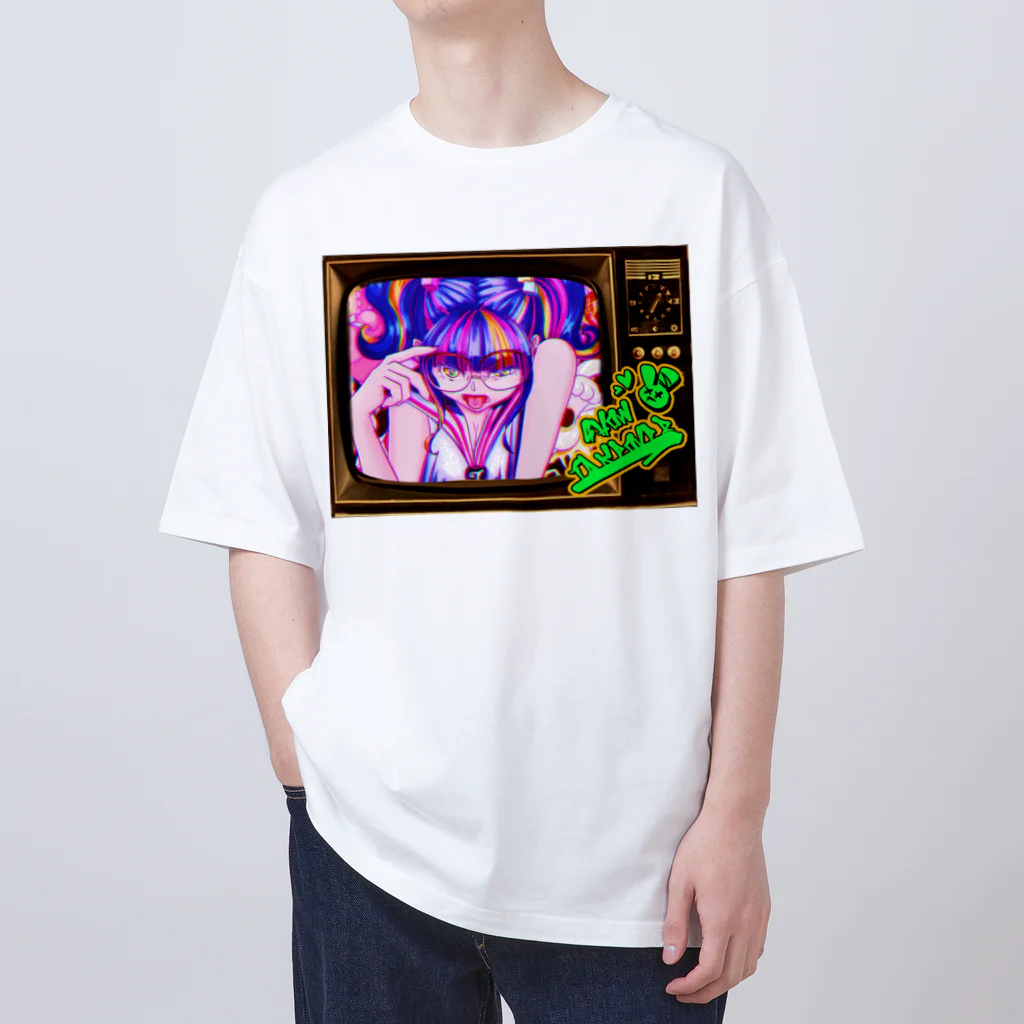 モダンラヂオの【昭和ヤンキー少女】レトロTV Ver. オーバーサイズTシャツ