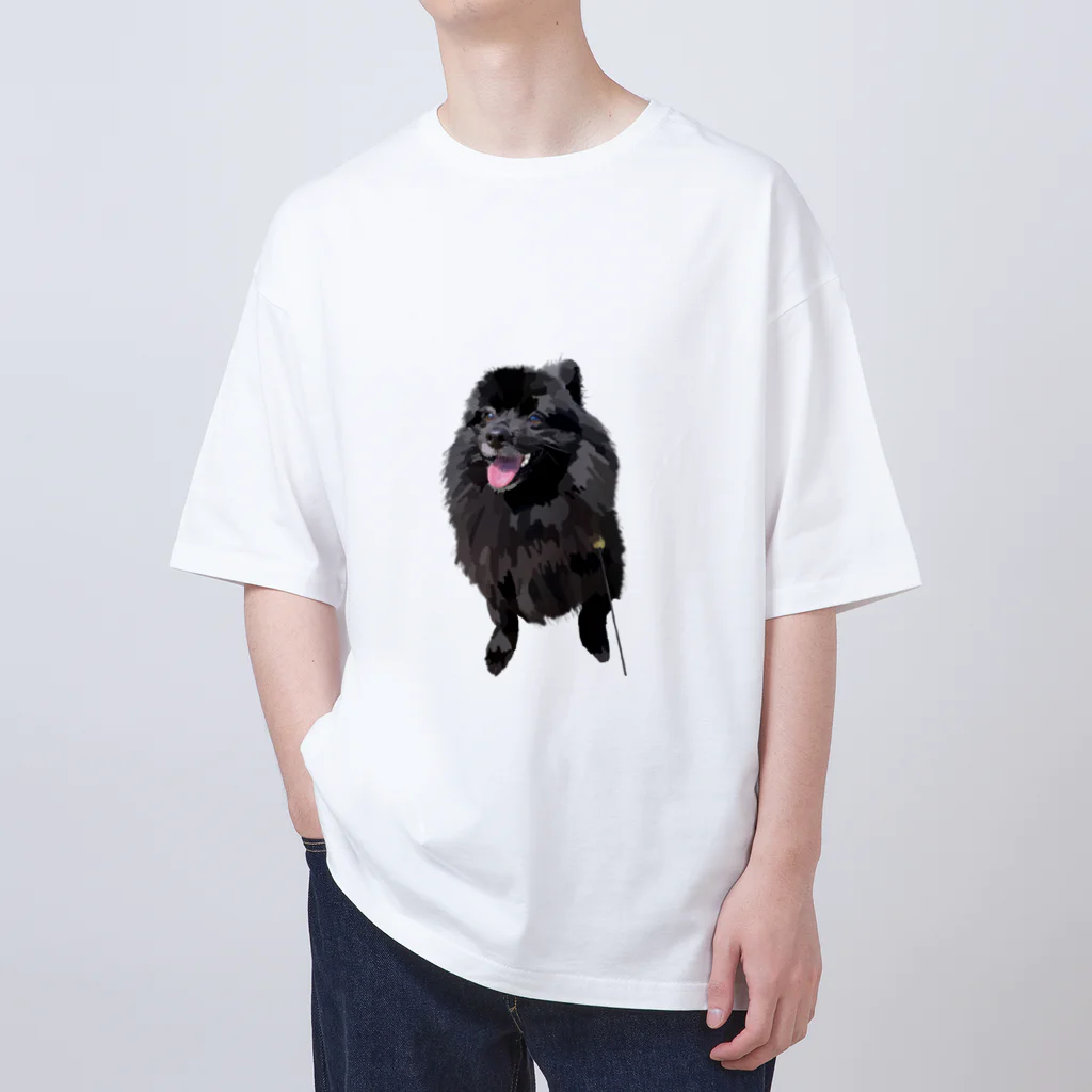 kanakoto24の黒ポメのフクちゃん Oversized T-Shirt