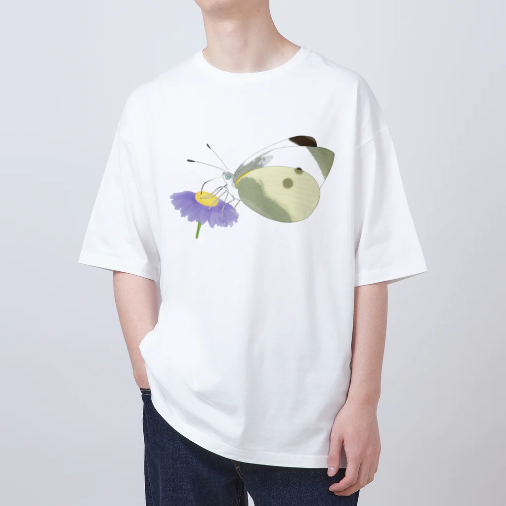 ぷにっと！パピなみ【公式】のモンシロチョウ(せいちゅう) オーバーサイズTシャツ