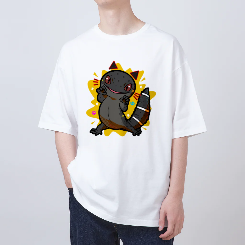 しっぽ王国の猫ヤモリ オーバーサイズTシャツ