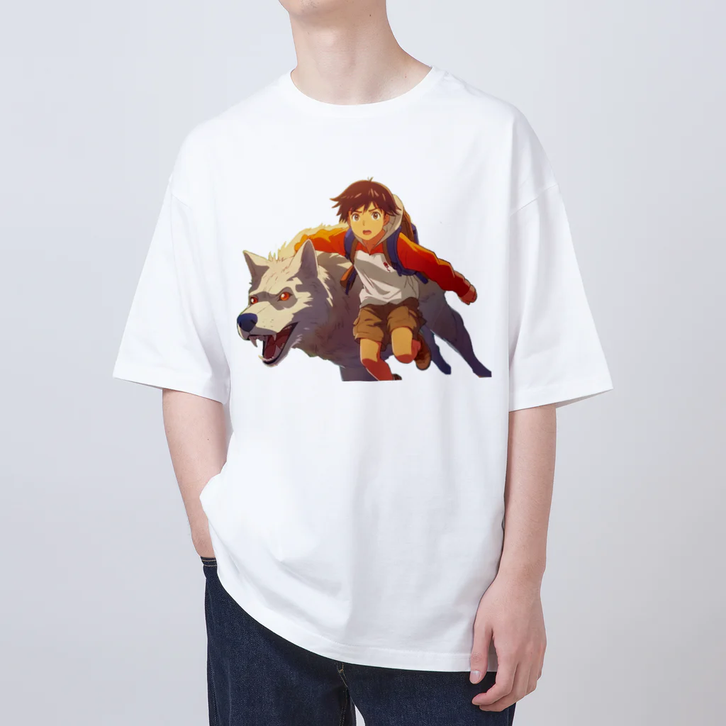桜音ことこ企画の少年とオオカミの追跡 Oversized T-Shirt