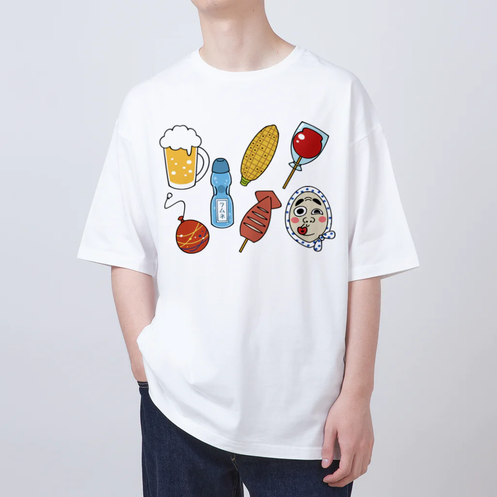 ゆちのへやの夏祭り・縁日セットイラスト オーバーサイズTシャツ