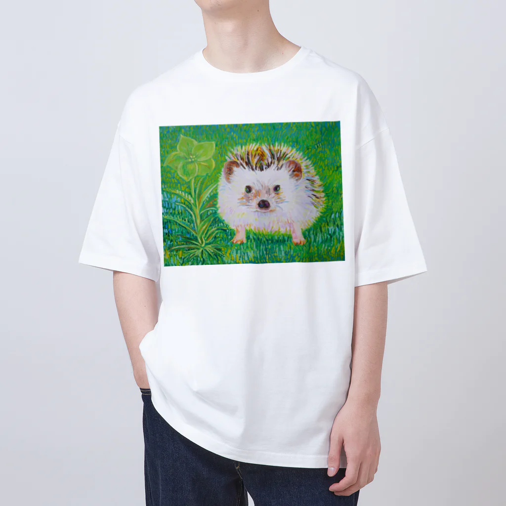 せど はるなのSUZURI shopの緑の花 Oversized T-Shirt