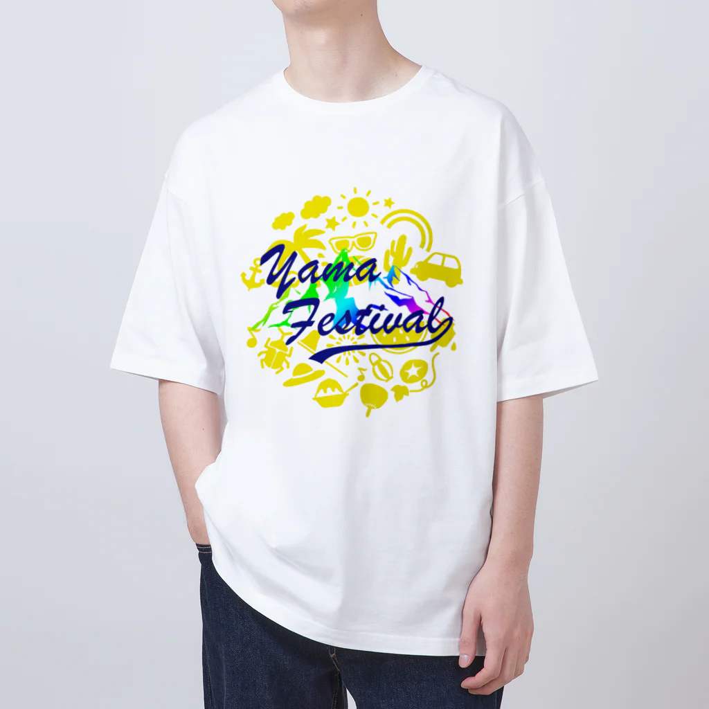 川上牧場のヤマフェスステッカー（黄色） Oversized T-Shirt