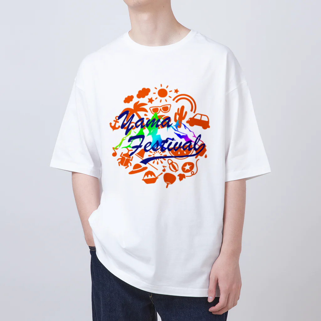 川上牧場のヤマフェスステッカー（橙色） Oversized T-Shirt