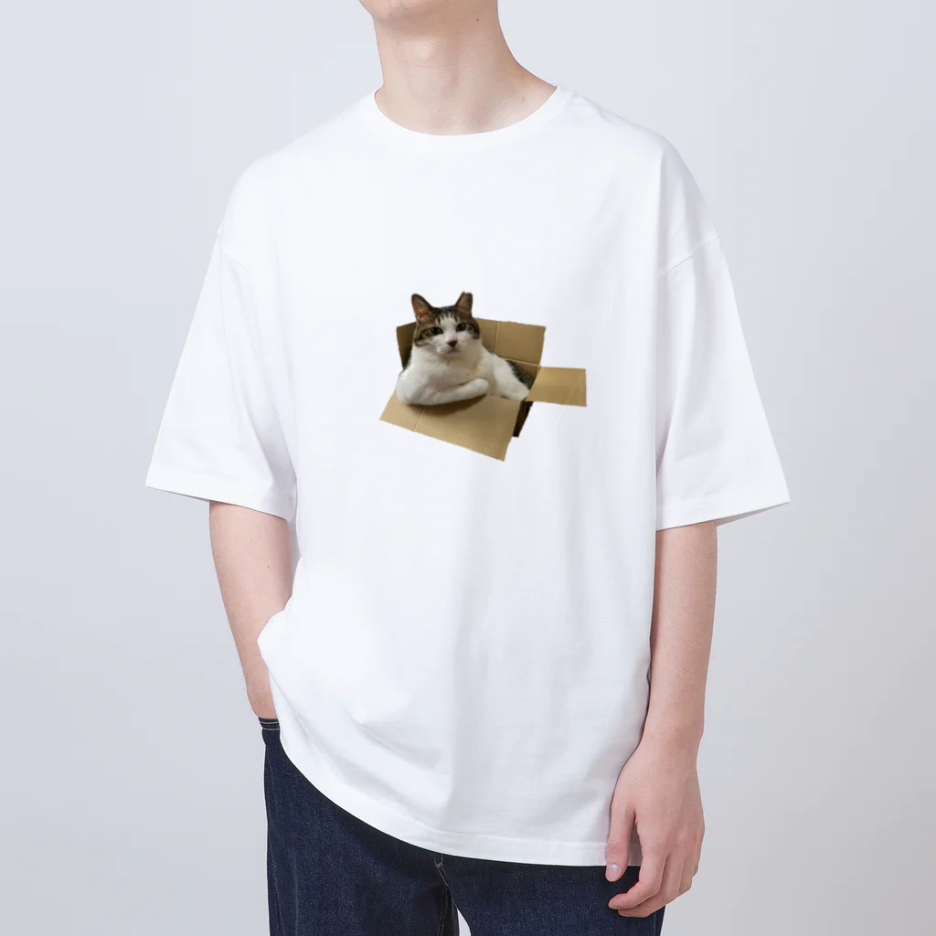 肉球書庫（絵）のムキムキ猫ちゃん オーバーサイズTシャツ