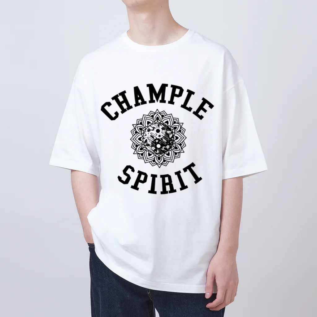 LEELA 〜 official shop 〜のCHAMPLE SPIRIT 〈ブラックプリント〉 オーバーサイズTシャツ