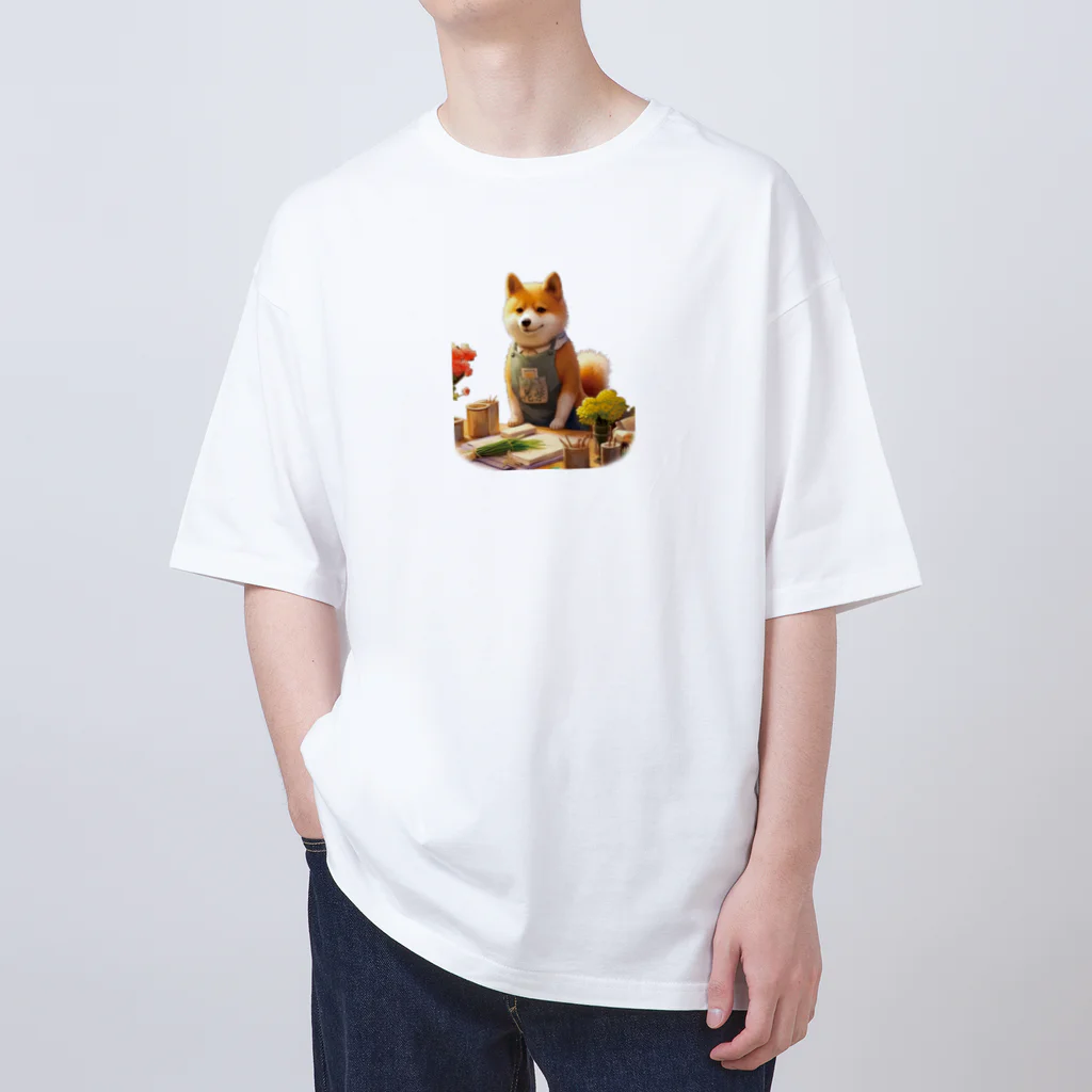 桜音ことこ企画の柴犬の花屋v2 オーバーサイズTシャツ