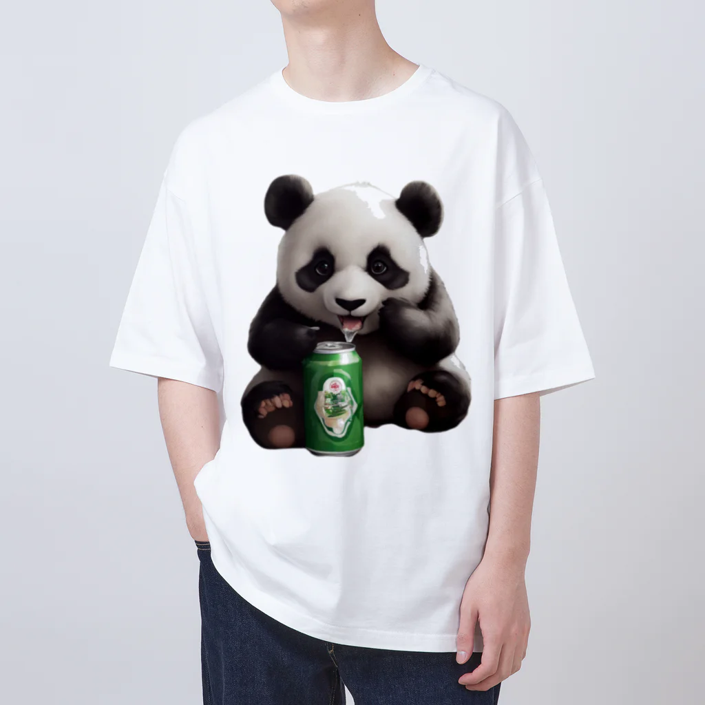 缶ビールパンダの缶ビールパンダ Oversized T-Shirt