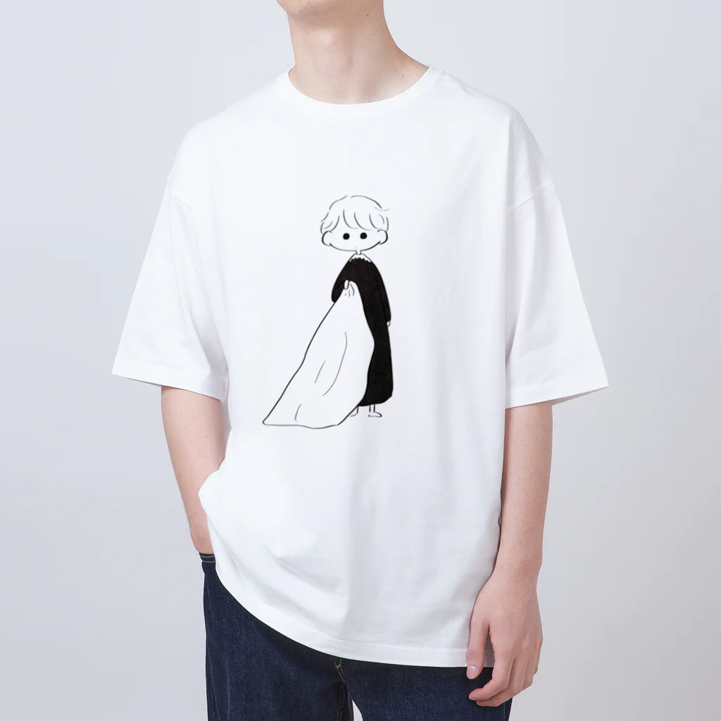 minco ￤ イラストとねこのピアノブラックな夜 オーバーサイズTシャツ