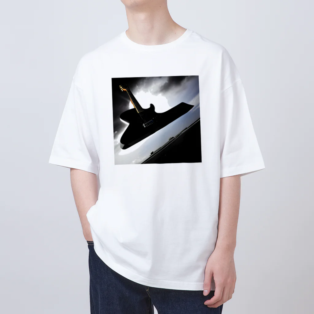 dolphineの空中に浮いてる巨大ギター Oversized T-Shirt